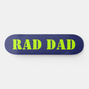 Rad Dad neon green marvy blue modern typografie Persoonlijk Skateboard