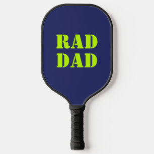 Rad Dad neon green marvy blue modern typografie Pickleball Paddle
