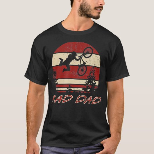 RAD DAD Racing Retro 80s BMX Biking T-shirt (Voorkant)