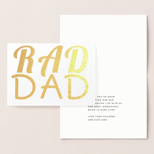 RAD DAD | Real Gold Foil | Aangepaste tekst Folie Kaarten (Display)