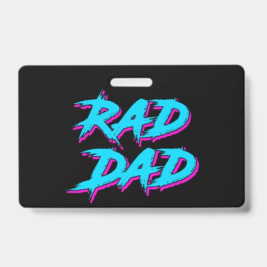 Rad Dad Retro jaren '80 Badge (Voorzijde)