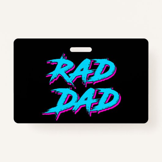 Rad Dad Retro jaren '80 Badge (Voorkant)