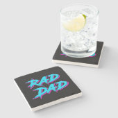 Rad Dad Retro jaren '80 Stenen Onderzetter (Zijkant)