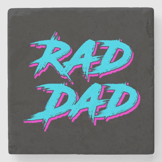Rad Dad Retro jaren '80 Stenen Onderzetter (Voorkant)
