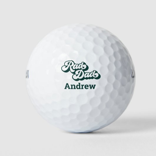 Rad Dad Retro Type Personalized Golf Balls Golfballen (Voorkant)