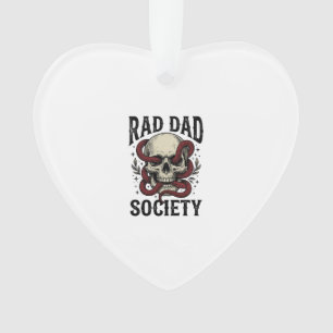 Rad Dad Society Vintage Schedel Slang Shirt Ontwer Ornament
