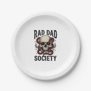 Rad Dad Society Vintage Schedel Slang Shirt Ontwer Papieren Bordje