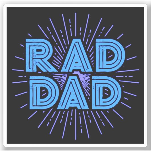 Rad Dad Typografie Design | Vaderdag Sticker (Voorkant)