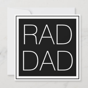 Rad Dad zwart wit minimalistische typografie vierk Kaart