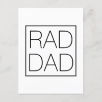 Rad Dad zwarte typografie en vierkant minimalistis