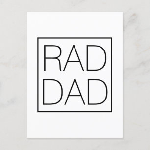 Rad Dad zwarte typografie en vierkant minimalistis Briefkaart