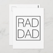 Rad Dad zwarte typografie en vierkant minimalistis Briefkaart (Voorkant / Achterkant)