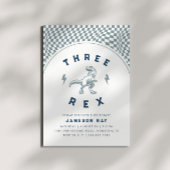 Rad Dinosaurus Drie Rex Jongens Blauw Verjaardag Kaart