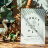 Rad Dinosaurus Drie Rex Jongens Groene Verjaardag Kaart