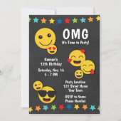 Rad Emoji Verjaardagsfeestje Kaart (Voorkant)