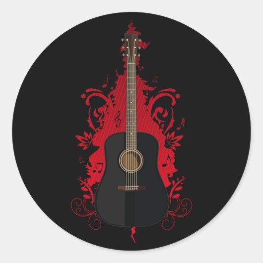 Rad Guitar  Ronde Sticker (Voorkant)