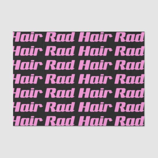 Rad Hair Typografie Roze op zwart () Tissuepapier (Voorkant)