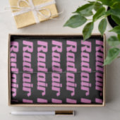 Rad Hair Typografie Roze op zwart () Tissuepapier (Geschenk)