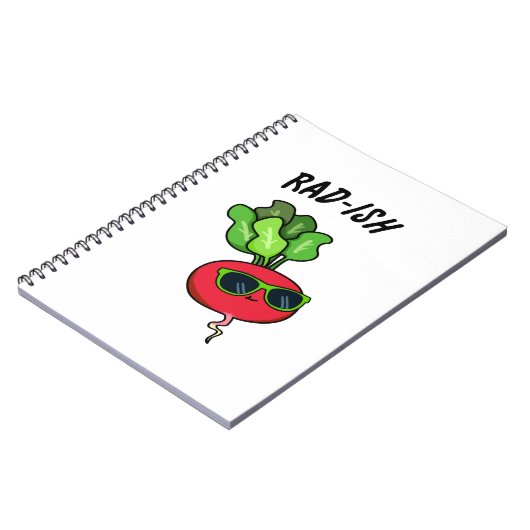 Rad-ish Funny Veggie Radish Pun Notitieboek (Linkerzijde)