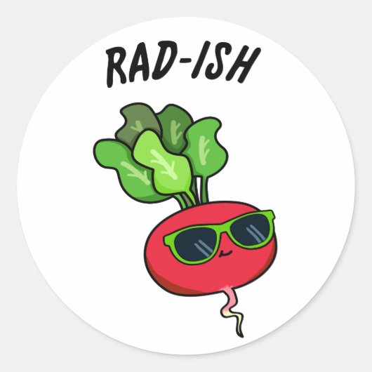 Rad-ish Grappige Plantaardige Radijs Pun Ronde Sticker (Voorkant)