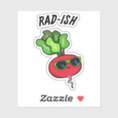Rad-ish Grappige Plantaardige Radijs Pun Sticker (Vel)