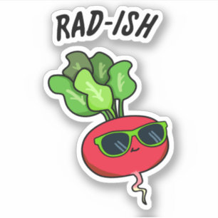 Rad-ish Grappige Plantaardige Radijs Pun Sticker