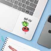 Rad-ish Grappige Plantaardige Radijs Pun Sticker (Laptop met iPhone)