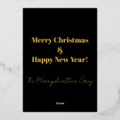 Rad Kerstmis Aangepaste Hond & Biker Meisje Foto Folie Feestdagenkaart (Achterkant)