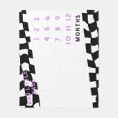 "Rad Little Babe" Check Milestone Fleece Deken (Voorkant)