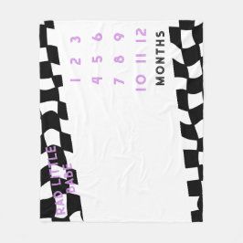 "Rad Little Babe" Check Milestone Fleece Deken
