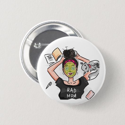 Rad Mam's Relaxing Day Off Ronde Button 5,7 Cm (Voorkant /achterkant)