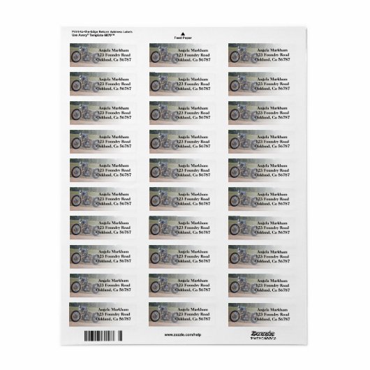 Rad Motorfiets Biker Aangepaste Adresetiketten Etiket (Full Sheet)