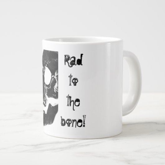 "Rad naar het bot!" met menselijke schedel Grote Koffiekop (Voorkant rechts)