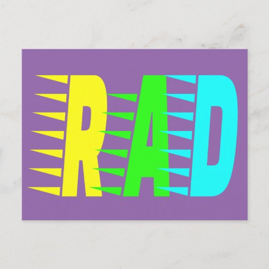 RAD Neon-kleuren Briefkaart (Voorkant)