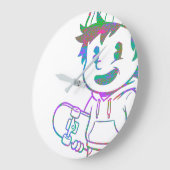 Rad Orange: Skater Boy Retro Grote Klok (Hoek)