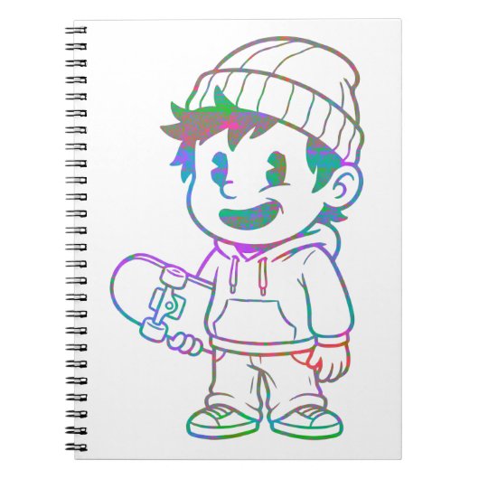 Rad Orange: Skater Boy Retro Notitieboek (Voorkant)