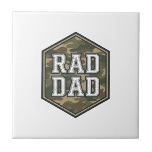 Rad Papa Camo Zeshoek Vintage Gravure Ontwerp_1 Tegeltje