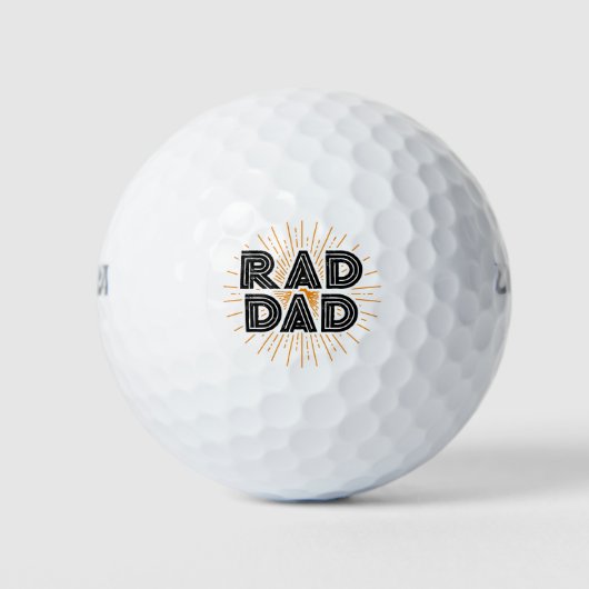 Rad papa Kind's cadeau aan vader zwarte typografie Golfballen (Voorkant)