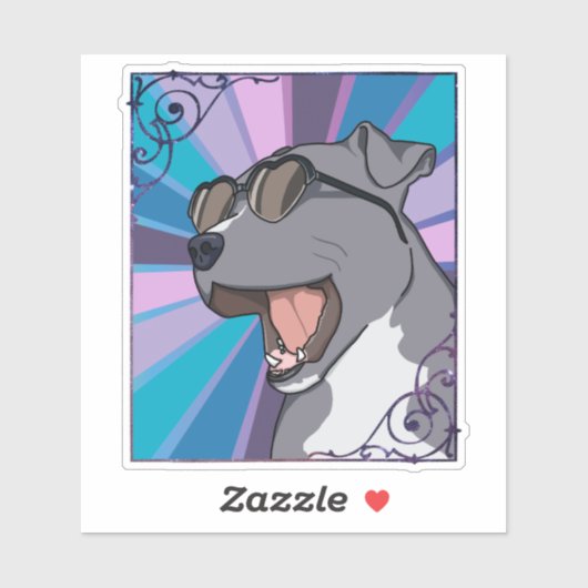 Rad Pit Bull Dragen Zonnebril Sticker (Vel)