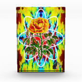 Rad Rad Roos Kleur Illustratie Acryl Blok (Voorkant)