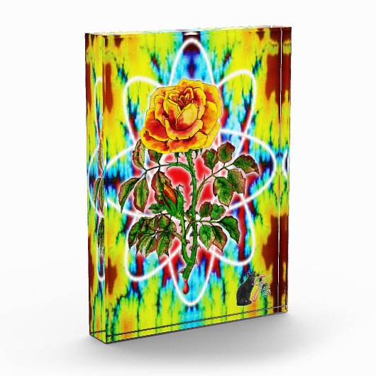 Rad Rad Roos Kleur Illustratie Acryl Blok (Links)
