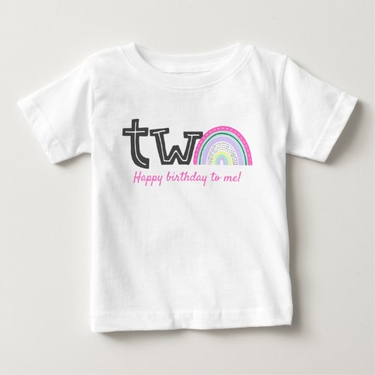 Rad Rainbow Girl's 2de verjaardagsfeestje Cute TWO (Voorkant)