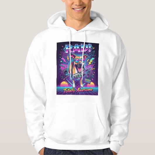 rad retro 80s synthwave 80s hond hoodie (Voorkant)
