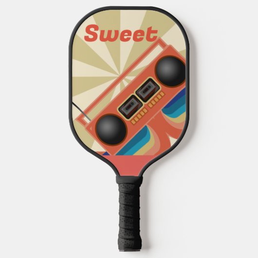 Rad Retro Boombox-radio Pickleball Paddle (Voorkant)