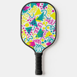 Rad Retro Memphis Patroon Neon 80s Pop Art Pickleball Paddle