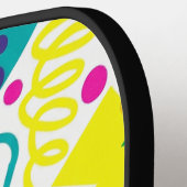 Rad Retro Memphis Pattern Neon 80s Pop Art Pickleball Paddle (Links Detail)