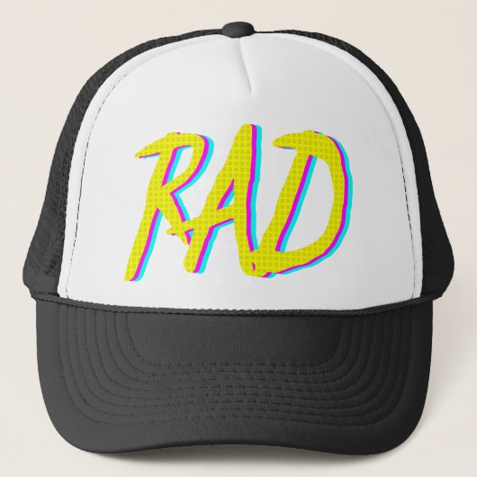 RAD Retro Neon grafische kaart Trucker Pet (Voorkant)