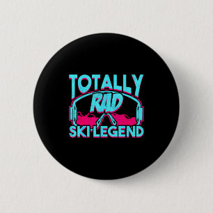 Rad ski legende retro vintage 80s 90s skikleding ronde button 5,7 cm
