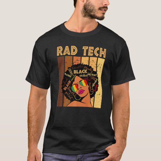 Rad Tech Afro African American Women Black History T-shirt (Voorkant)