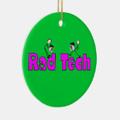 Rad Tech-kerstversiering Keramisch Ornament (Rechts)